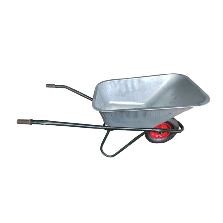 Тележка строит. одноколесная (пневмоколеса) ТС-9-4 оцинкованая с красным колесом П4000971