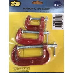Набор мини струбцин тип G, 3 шт. 25-50-75мм