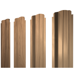 Штакетник П-образный B фигурный 0,45 Print Elite Honey Wood TwinColor