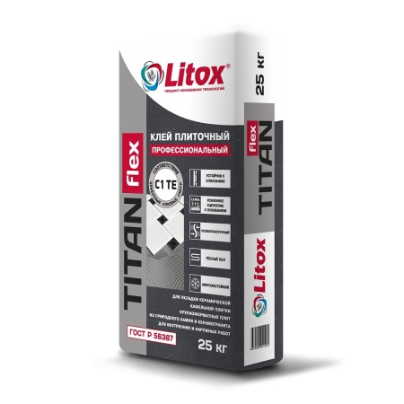 Литокс Titan Flex плиточный клей цементный 25кг