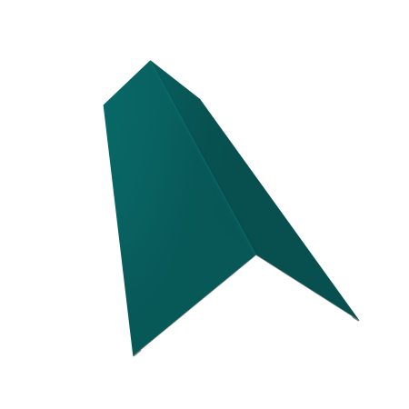 Конёк прямоугольный 2 м Ral 5021 (145х145) (Бирюзовый) 0,45 мм