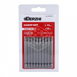 Бита TORX T30 L70мм легир.сталь DERZHI 3230710