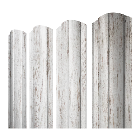 Штакетник Круглый фигурный 0,45 Print Elite Snow Wood TwinColor