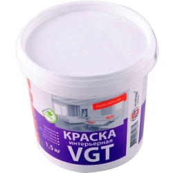 VGT Белоснежная краска ВД-АК 2180 д/нар./внутр. работ моющая 1,5кг