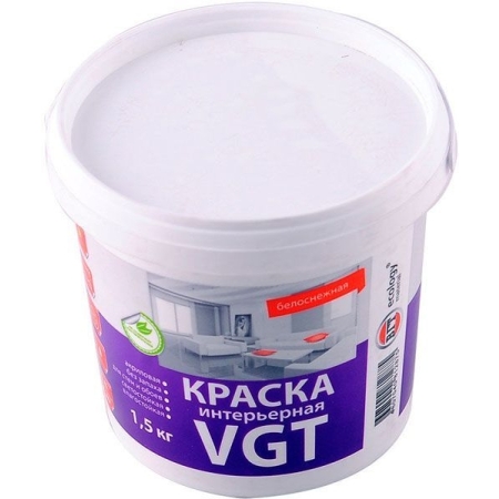 VGT Белоснежная краска ВД-АК 2180 д/нар./внутр. работ моющая 1,5кг