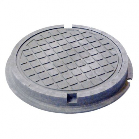 Люк д/колодцев садовый малый 42х42 круглый серый