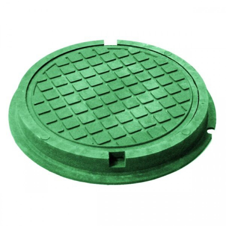 Люк д/колодцев садовый малый 42х42 круглый зеленый