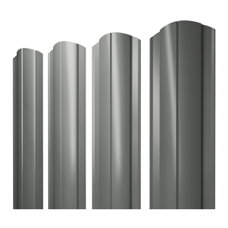 Штакетник Круглый фигурный 0,45 PE RAL 7005 мышино-серый