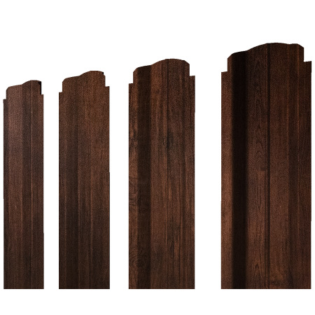 Штакетник П-образный В фигурный 0,45 Print-Double Premium Cherry Wood Dark F
