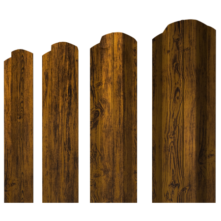 Штакетник М-образный B фигурный 0,45 Print Premium Golden Wood Fresh TwinColor