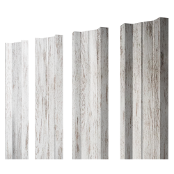 Штакетник М-образный А с прямым резом 0,45 Print Elite Snow Wood TwinColor