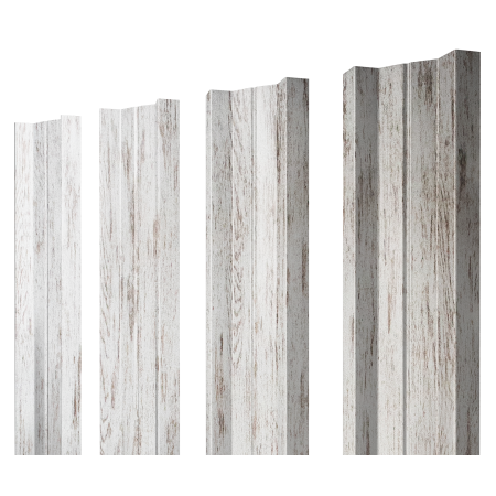 Штакетник М-образный А с прямым резом 0,45 Print Elite Snow Wood TwinColor