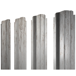 Штакетник П-образный B фигурный 0,45 Print Elite Snow Wood TwinColor