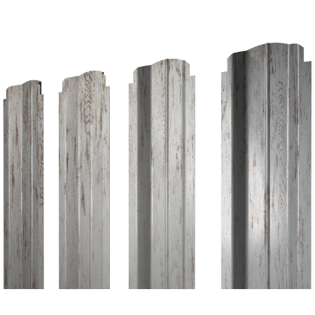 Штакетник П-образный B фигурный 0,45 Print Elite Snow Wood TwinColor
