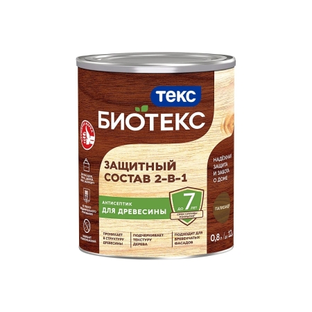 ТЕКС Состав защитный 2 в 1 BIOTEKS орех 0,8л