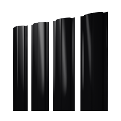 Штакетник Полукруглый Slim с прямым резом 0,5 Satin Matt TX RAL 9005 черный