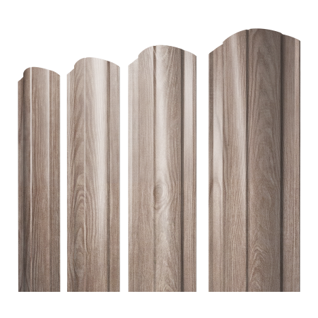 Штакетник Круглый фигурный 0,45 Print Elite White Wood TwinColor