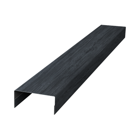 Ламель лицевая 125 забора жалюзи Texas стартовая/финишная для калиток и ворот 0,45 Grey Wood TwinCol