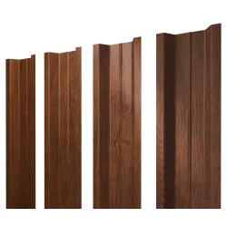 Штакетник П-образный В с прямым резом 0,45 Print-Double Premium Golden Wood Fresh