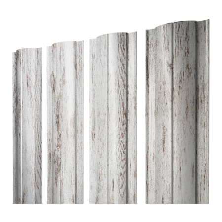 Штакетник Круглый с прямым резом 0,45 Print Elite Snow Wood TwinColor