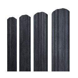 Штакетник Twin фигурный 0,45 Print Premium Grey Wood TwinColor