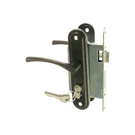 Замок врезной с ручкой Омега ЗВ.7 (личинка) серебро