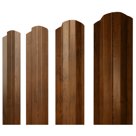 Штакетник М-образный B фигурный 0,45 Print Elite Golden Wood TwinColor