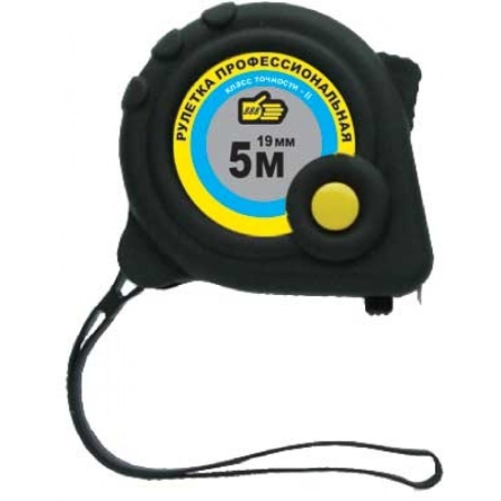 Рулетка черный прорезин. корпус 5м/16 магнит
