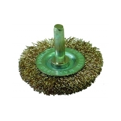 Щетка-крацовка плоская со шпил. куч. сталь. д/дрели. 75 мм