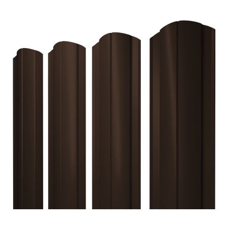 Штакетник Круглый фигурный 0,45 PE NL 805 серо-коричневый гефест