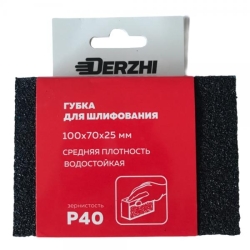 Губка абразивная DERZHI сред. жеск., зернис. Р40 арт. 8875711