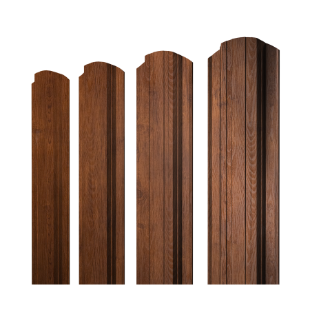 Штакетник Прямоугольный фигурный 0,45 Print-Double Premium Golden Wood Fresh