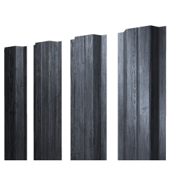 Штакетник П-образный A с прямым резом 0,45 Print Premium Grey Wood TwinColor