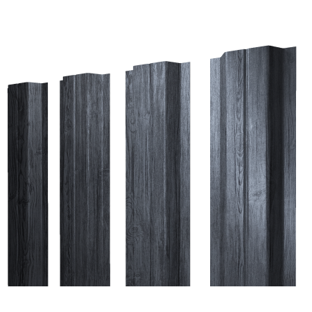 Штакетник П-образный A с прямым резом 0,45 Print Premium Grey Wood TwinColor
