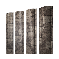 Штакетник Полукруглый Slim с прямым резом 0,45 Print Elite King Stone TwinColor