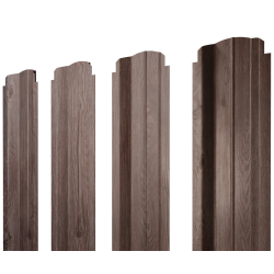 Штакетник П-образный B фигурный 0,45 Print Elite White Wood TwinColor