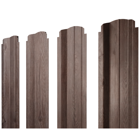 Штакетник П-образный B фигурный 0,45 Print Elite White Wood TwinColor