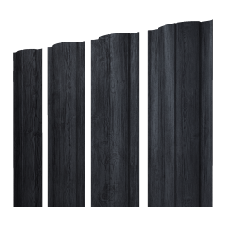 Штакетник Круглый с прямым резом 0,45 Print Premium Grey Wood TwinColor