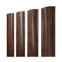 Штакетник Полукруглый Slim с прямым резом 0,45 Print Premium Cherry Wood Dark FTC