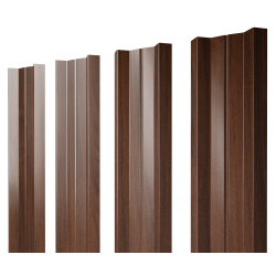 Штакетник М-образный А с прямым резом 0,45 Print Elite Choco Wood TwinColor