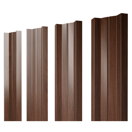 Штакетник М-образный А с прямым резом 0,45 Print Elite Choco Wood TwinColor
