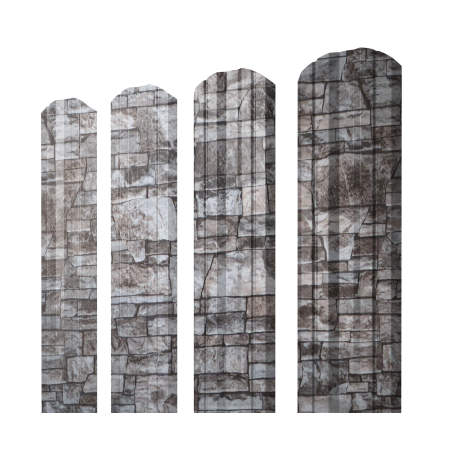 Штакетник Twin фигурный 0,45 Print Elite Fine Stone TwinColor