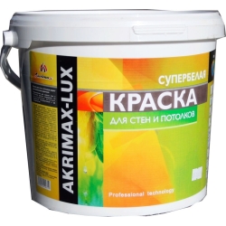 Akrimax-lux Краска для стен и потолков СУПЕРбел.  1,5кг.