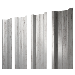 Штакетник П-образный В с прямым резом 0,45 Print Elite Snow Wood TwinColor