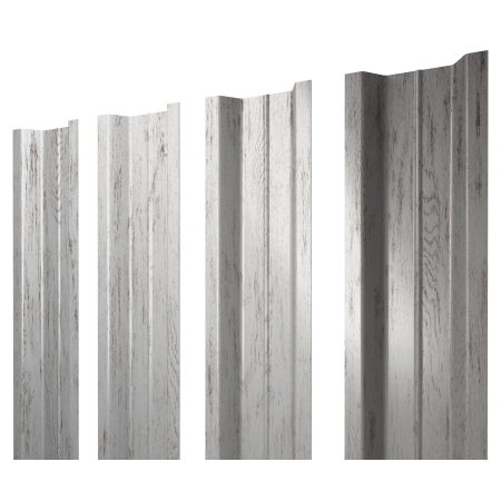 Штакетник П-образный В с прямым резом 0,45 Print Elite Snow Wood TwinColor