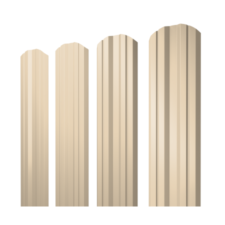 Штакетник Twin фигурный 0,45 PE RAL 1015 светлая слоновая кость