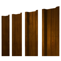 Штакетник П-образный В с прямым резом 0,45 Print-Double Premium Golden Wood Intense F