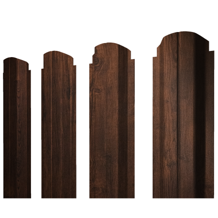 Штакетник П-образный А фигурный 0,45 Print-Double Premium Cherry Wood Dark F
