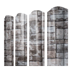 Штакетник Круглый фигурный 0,45 Print Elite Fine Stone TwinColor