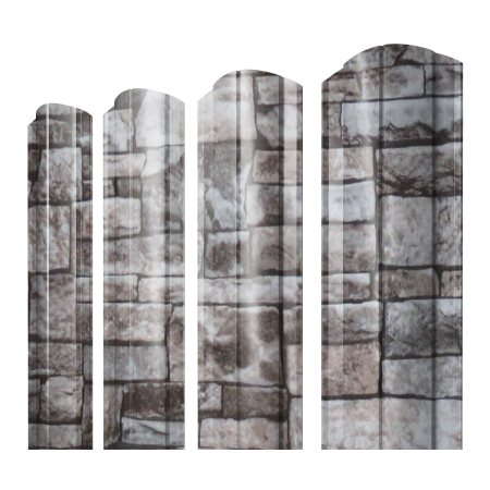 Штакетник Круглый фигурный 0,45 Print Elite Fine Stone TwinColor